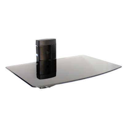 Tempered Black Glass Floating Shelf 1 Tier - M&W