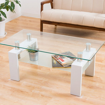 Wood and glass tea outlet table