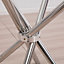 Tempered Glass Crossover Round Dining Table 880mm Dia