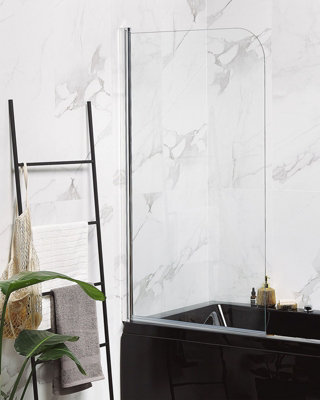 Tempered Glass Shower Bath Screen 140 x 80 cm LAPAN