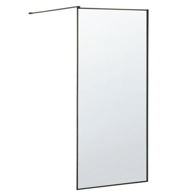 Tempered Glass Shower Screen 100 x 190 cm Black WASPAM
