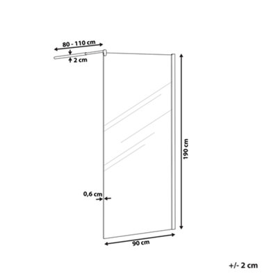 Tempered Glass Shower Screen 90 x 190 cm AHAUS - 3