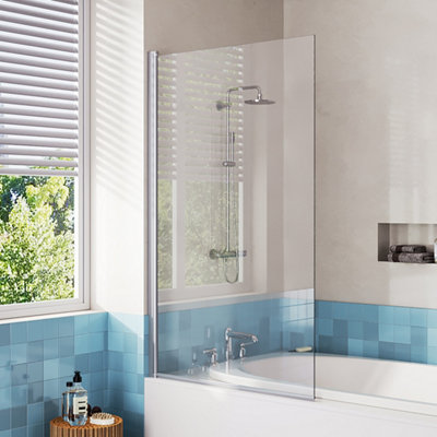 Tempered Glass Transparent Bath Shower Screen with Silvery Aluminium ...