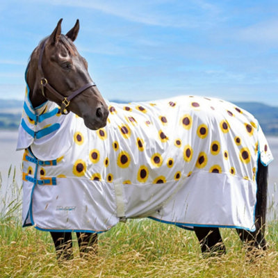 Tempest Original Combo Neck Sunflower Horse Fly Rug White/Sunflower Yellow/Blue (5) Price Comparisons | Compare The Build