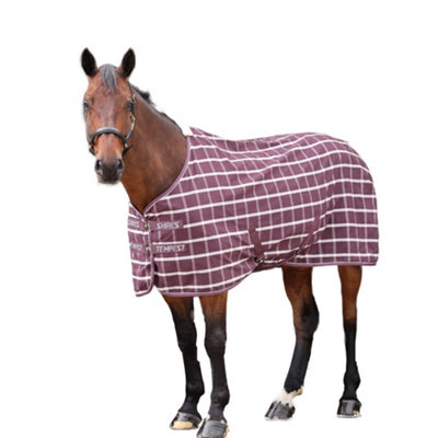 Tempest Standard-Neck Checked Horse Stable Rug Maroon (6 9