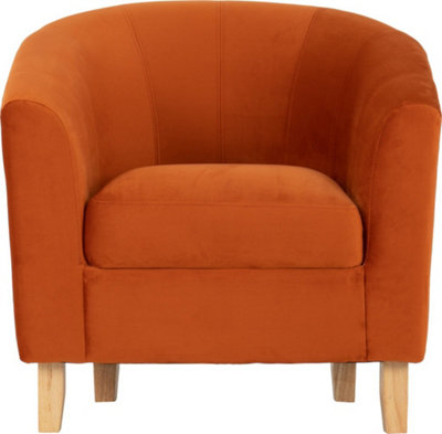 Tempo Tub Chair Burnt Orange Velvet