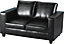 Tempo Two Seater Sofa in Black Faux Leather Contemporary and minimalist