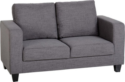 Tempo Two Seater Sofa in Grey Fabric Contemporary and minimalist