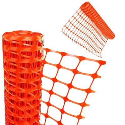 Temporary 50m Orange Barrier Fencing Mesh Safety Net Roll For Construction Sites