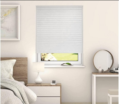 Temporary Dim Out Pleated Blind Shade 200cm Drop 100cm Width White Pleated Blind