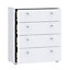 Tempra White Design Wide 4 Drawer Chest of Drawers