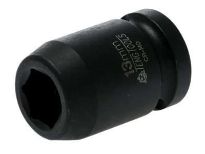 Teng 920513N Impact Socket Hexagon 6-Point 1/2in Drive 13mm TEN920513N