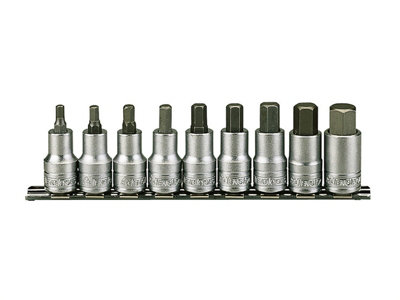 Teng M1212 M1212 Socket Clip Rail Hex Set of 9 Metric 1/2in Drive TENM1212