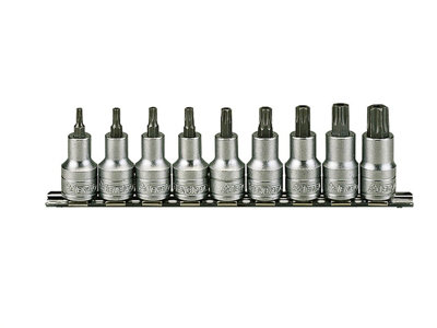 Teng M1213TX M1213TX Socket Clip Rail Set of 9 Internal TORX 1/2in Drive TENM1213TX