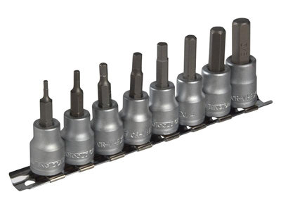 Teng M3811 M3811 Socket Clip Rail AF Hex Set of 8 3/8in Drive TENM3811