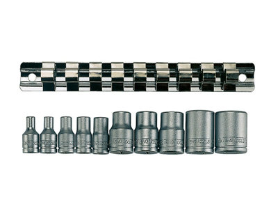 Teng M3814 M3814 Socket Clip Rail TX-E Set of 10 3/8in & 1/4in Drive TENM3814