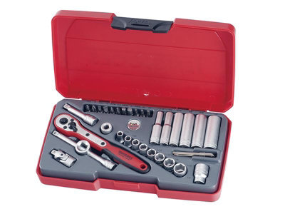 Teng T1435AF T1435AF Socket Set of 35 A/F 1/4in Drive TENT1435AF