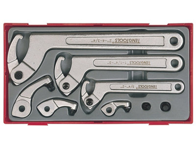 Teng TC33 TTHP08 Hook & Pin Wrench Set, 8 Piece TENTTHP08