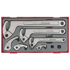 Teng TC33 TTHP08 Hook & Pin Wrench Set, 8 Piece TENTTHP08