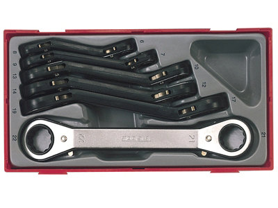 Teng TC38 TTRORS Metric Ratchet Ring Spanner Set, 6 Piece TENTTRORS