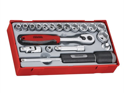Teng TT3819 TT3819 Regular Metric Socket Set, 19 Piece - 3/8in Drive TENTT3819
