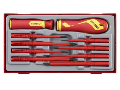 Teng TTV710N Insulated Interchangeable Blade Screwdriver Set, 10 Piece TENTTV710N