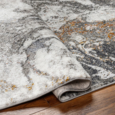 TENITA Abstract Modern Marble Dark Brown/Charcoal Area Rug 120 x 170 cm