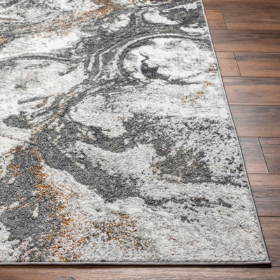 TENITA Abstract Modern Marble Dark Brown/Charcoal Area Rug 120 x 170 cm