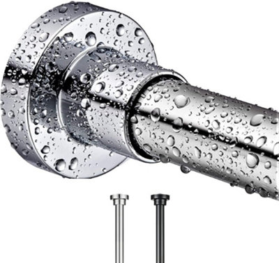 Tension Rod for Curtain Extendable 109 to 185cm Silver No Drill Rust ...