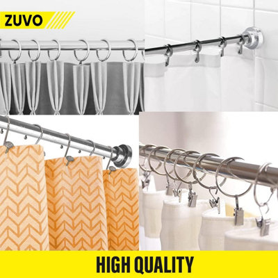 Tension Rod for Curtain Extendable 109 to 185cm Silver No Drill Rust ...