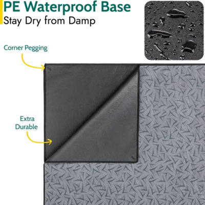 Tent Carpet Fleece Rug Universal Camping Soft Groundsheet Cover Waterproof Base Trail - Small - 3
