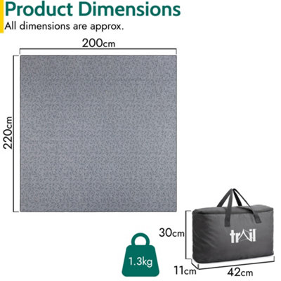 Tent Carpet Fleece Rug Universal Camping Soft Groundsheet Cover Waterproof Base Trail - Small - 6