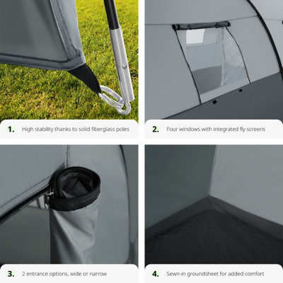 Tent Roskilde for 6 people - light grey/dark grey