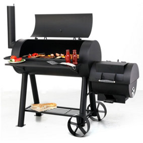 Tepro 1049 Premium Charcoal Offset BBQ Pit Smoker Milwaukee Black