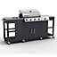 Tepro 3193UK Black Petersburg Outdoor Kitchen with 4 Burner Gas Grill, Side Burner & Sink