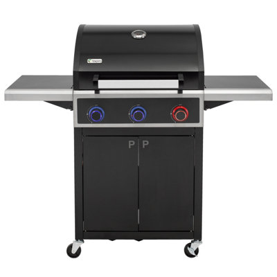 Tepro 3302UK Black Keansburg 3 Burner Gas BBQ with Turbo Zone