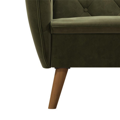 Teresa Accent Chair with Memory Foam in Velvet Green
