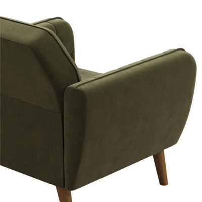 Teresa Accent Chair with Memory Foam in Velvet Green