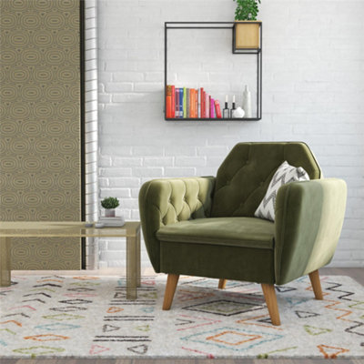 Teresa Accent Chair with Memory Foam in Velvet Green