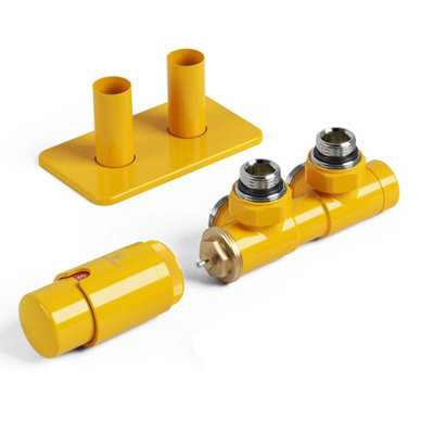 Terma Radiator Valves TWINS, Angled, 50mm Integrated TRVS Set LEFT ...