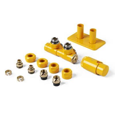 Terma Radiator Valves TWINS, Angled, 50mm Integrated TRVS Set RIGHT ...