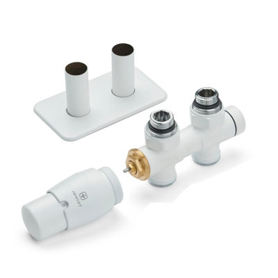 Terma Radiator Valves TWINS, Straight, 50mm Integrated TRVS Set (LEFT ...