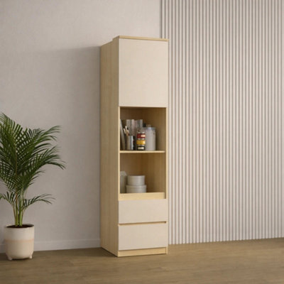 Terra 94 Storage Cabinet 45cm Oak Lindberg & Beige, Slim Bedroom ...