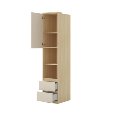 Terra 94 Storage Cabinet 45cm Oak Lindberg & Beige, Slim Bedroom ...