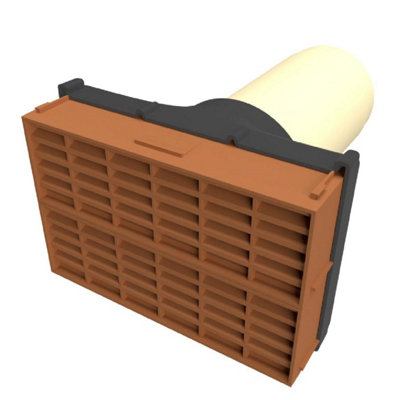 Terracotta Airbrick 9" x 6" with Extendable 4" Pipe for Cavity Wall Ventilation