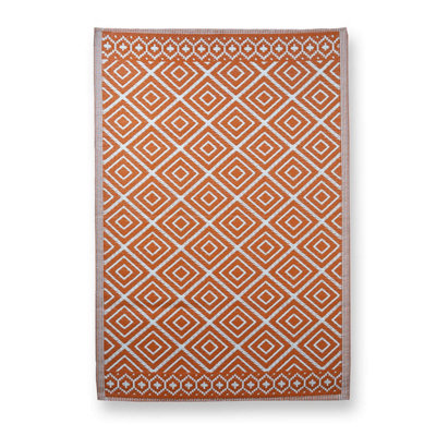 Terracotta Aztec Outdoor Rug, Weatherproof Recycled Polypropylene, 175 ...