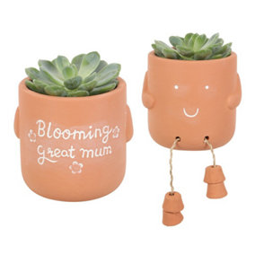 Terracotta Blooming Great Mum Sitting Plant Pot Pal
