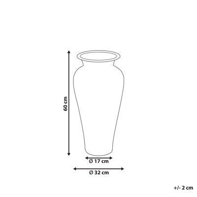 Terracotta Decorative Vase 60 cm Brown Gold SEPUTIH - 3