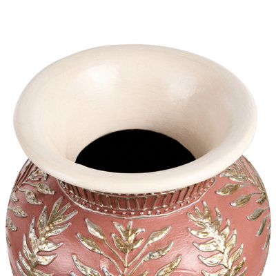 Terracotta Decorative Vase 60 cm Brown Gold SEPUTIH - 5
