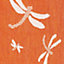 Terracotta Dragonfly Garden Patio Rug - Weatherproof, Mould & Mildew Resistant Indoor Outdoor Mat - Round 120cm Diameter